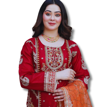 Stitched Luxury Lawn-3 Piece TL-133