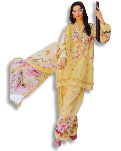 Unstitched Premium Lawn-3 Piece TL-36