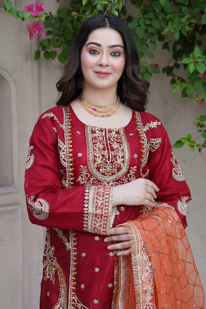 Stitched Luxury Lawn-3 Piece TL-133