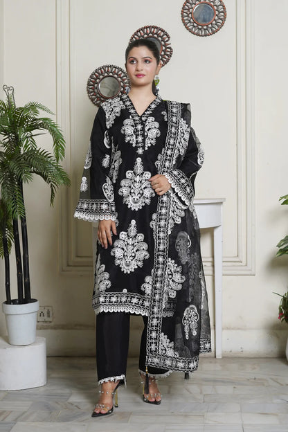 Stitched Luxury Lawn-3 Piece TL-135