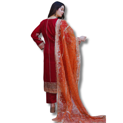 Stitched Luxury Lawn-3 Piece TL-133