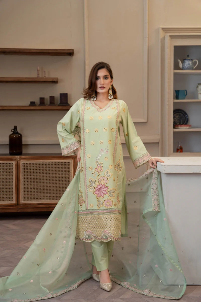 Stitched Luxury Lawn-3 Piece TL-150
