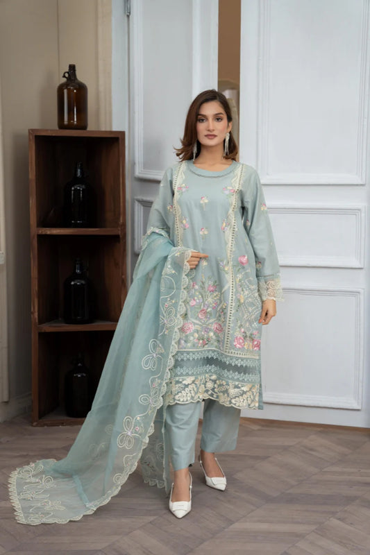 Stitched Luxury Lawn-3 Piece TL-152