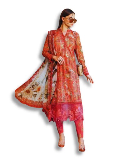 Unstitched Premium Lawn-3 Piece TL-38