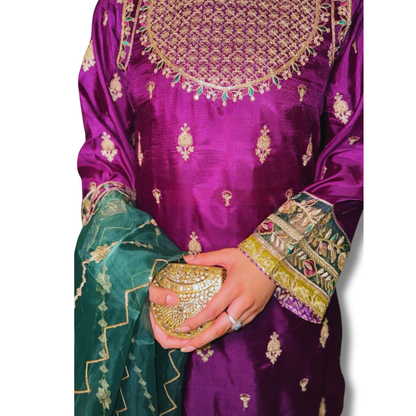 Stitched Luxury Lawn-3 Piece TL-134