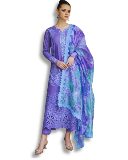 Unstitched Premium Lawn-3 Piece TL-24