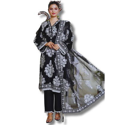 Stitched Luxury Lawn-3 Piece TL-135