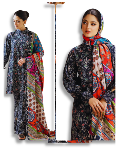 Unstitched Premium Lawn-3 Piece TL-53