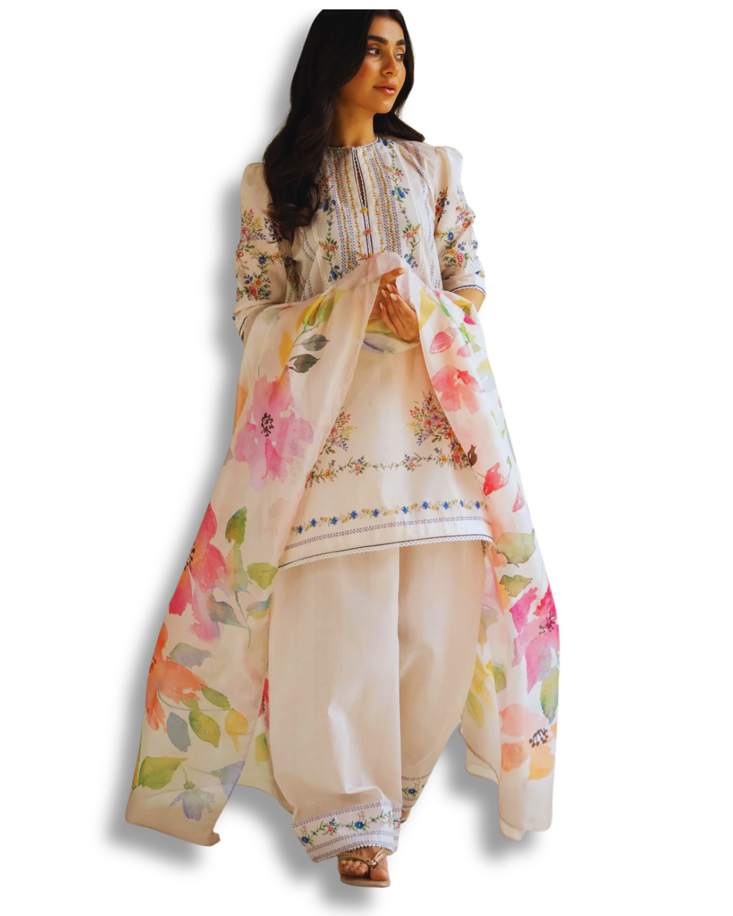 Unstitched Premium Lawn-3 Piece TL-55