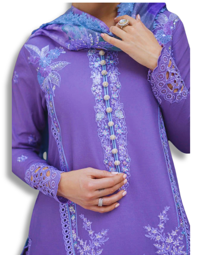 Unstitched Premium Lawn-3 Piece TL-24