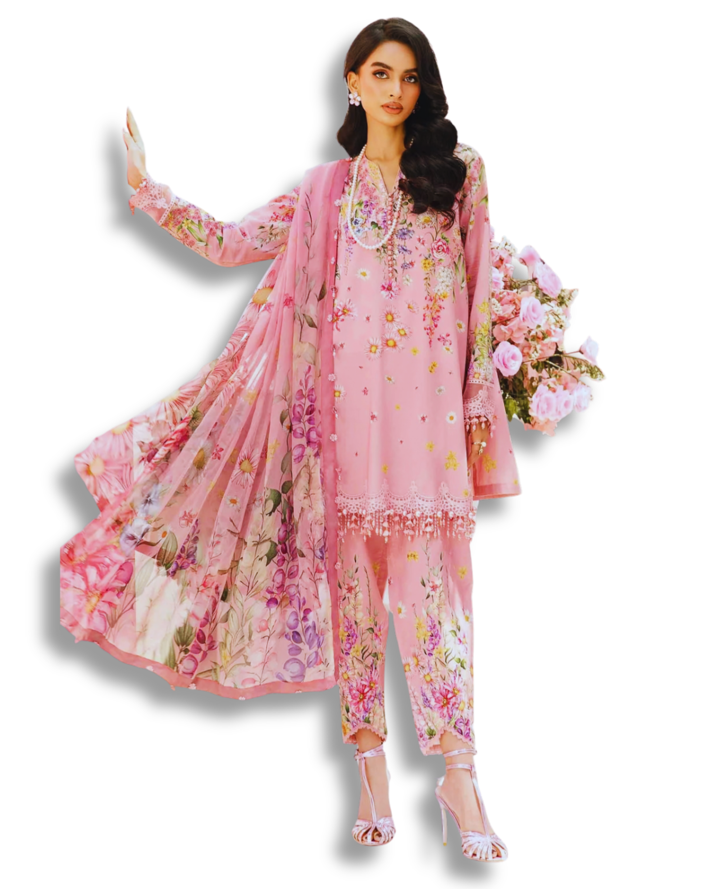 Unstitched Premium Lawn-3 Piece TL-35