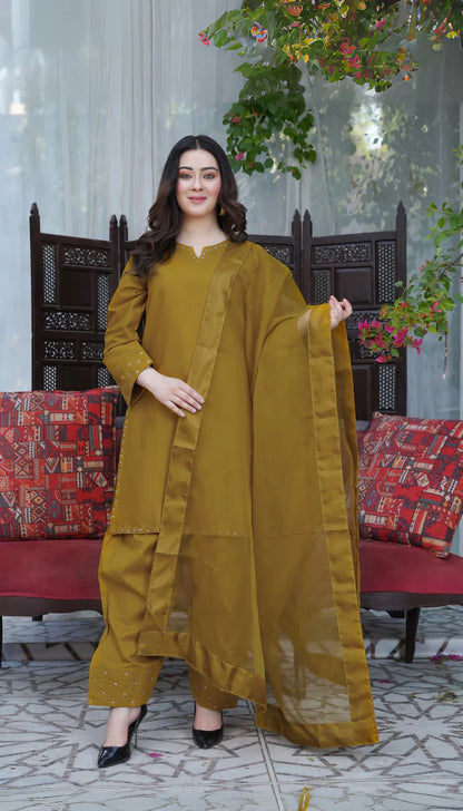 Stitched Premium Lawn-Farshi Shalwar-3 Piece TL-141