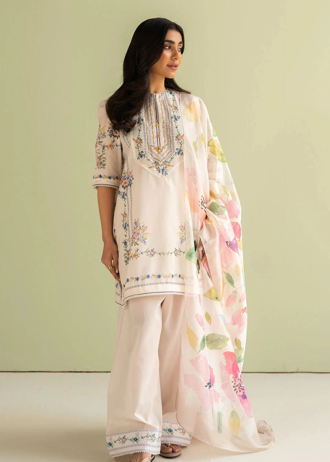 Unstitched Premium Lawn-3 Piece TL-55